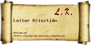 Leiter Krisztián névjegykártya
